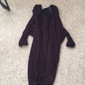Long maroon cardigan